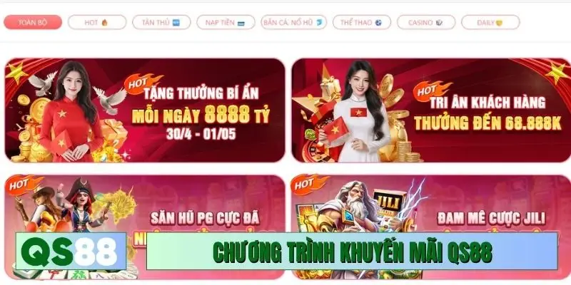 Chương trình khuyến mãi QS88 hỗ trợ thành viên